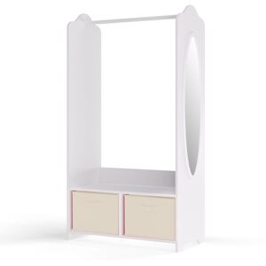 Harriet Bee Kyte Kids MDF Wooden Hanging Clothes Rail Wardrobe Storage Shelves Cream 62.5cm L Harriet Bee Kyte Kids MDF Wooden Hanging Clothes Rail Wardrobe Storage Shelves Cream 62.5cm L