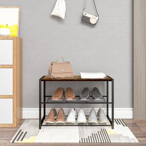 Borough Wharf 6 Pair Shoe Rack Black/Brown 6 Borough Wharf 6 Pair Shoe Rack Black/Brown 6