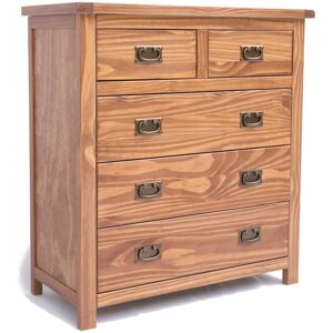 Natur Pur 5 Drawer 90Cm W Chest of Drawers Light Brown 95cm H X 90cm W X 40cm D Natur Pur 5 Drawer 90Cm W Chest of Drawers Light Brown 95cm H X 90cm W X 40cm D