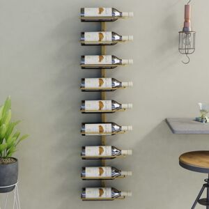Belfry Kitchen Janssen 10 Bottle Wall Mounted Wine Rack Gold 98cm H X 24cm W X 9.5cm D Belfry Kitchen Janssen 10 Bottle Wall Mounted Wine Rack Gold 98cm H X 24cm W X 9.5cm D