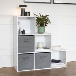 Rebrilliant Northville Bookcase White/Grey 91cm H X 91cm W X 31cm D Rebrilliant Northville Bookcase White/Grey 91cm H X 91cm W X 31cm D