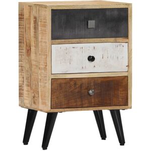 World Menagerie Abbate 3 Drawer Bedside Table Brown;White;Natural 60cm H X 40cm W X 30cm D World Menagerie Abbate 3 Drawer Bedside Table Brown;White;Natural 60cm H X 40cm W X 30cm D