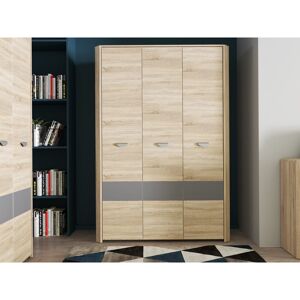 Ebern Designs Bramley 3 Door Wardrobe Sonoma Oak/Gray 194.4cm H X 133.2cm W X 58cm D Ebern Designs Bramley 3 Door Wardrobe Sonoma Oak/Gray 194.4cm H X 133.2cm W X 58cm D