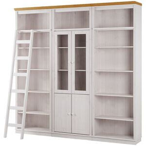 Rosalind Wheeler Dellene 223cm H x 222cm W Bookcase White/Natural 223cm H X 222cm W X 34cm D Rosalind Wheeler Dellene 223cm H x 222cm W Bookcase White/Natural 223cm H X 222cm W X 34cm D