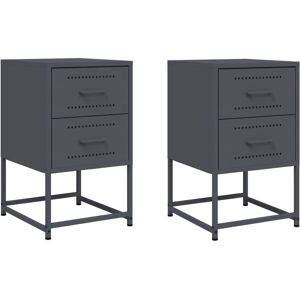 Borough Wharf Bedside Cabinet 36x39x60.5 cm Steel Anthracite 60.5cm H X 36cm W X 39cm D Borough Wharf Bedside Cabinet 36x39x60.5 cm Steel Anthracite 60.5cm H X 36cm W X 39cm D