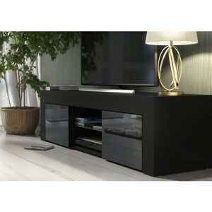 Metro 130cm Tv Unit - Sideboard Cabinet With High Gloss Doors For Living Room Black 48" Metro 130cm Tv Unit - Sideboard Cabinet With High Gloss Doors For Living Room Black 48"