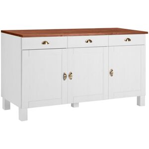 Brayden Studio Edgarton Solid Wood Sideboard White/Honey 85cm H X 150cm W X 60cm D Brayden Studio Edgarton Solid Wood Sideboard White/Honey 85cm H X 150cm W X 60cm D
