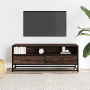 Borough Wharf TV Cabinet Smoked Oak 100X34.5X40 Cm Engineered Wood And Metal Brown Oak 43" Borough Wharf TV Cabinet Smoked Oak 100X34.5X40 Cm Engineered Wood And Metal Brown Oak 43"