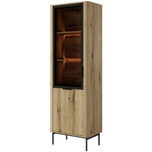 Alpen Home Sleek Wilson Tall Display Cabinet 63cm - Vertical Storage Solution 63cm Oak 194cm H X 63cm W X 38cm D Alpen Home Sleek Wilson Tall Display Cabinet 63cm - Vertical Storage Solution 63cm Oak 194cm H X 63cm W X 38cm D