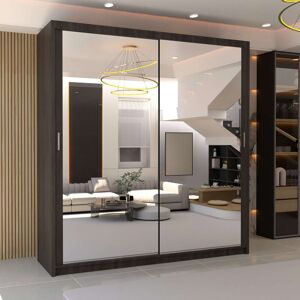 Latitude Run Elegent Carino Sliding Door Wardrobe with Mirror – Space-Saving Bedroom Storage in 6 Sizes & 6 Colours Wenge 217cm H x 203cm W x 62cm D Latitude Run Elegent Carino Sliding Door Wardrobe with Mirror – Space-Saving Bedroom Storage in 6 Sizes & 6 Colours Wenge 217cm H x 203cm W x 62cm D