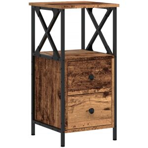 Borough Wharf Herendeen Iron Bedside Table Old Wood 70cm H X 34cm W X 35.5cm D Borough Wharf Herendeen Iron Bedside Table Old Wood 70cm H X 34cm W X 35.5cm D