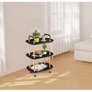 17 Stories 3 Tier Beech Wood & Plastic Serving Storage Trolley Food Drinks Cart on Wheels Black 82cm H X 33cm W X 57cm D 17 Stories 3 Tier Beech Wood & Plastic Serving Storage Trolley Food Drinks Cart on Wheels Black 82cm H X 33cm W X 57cm D