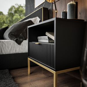 Fairmont Park Leesport 1 Drawer Bedside Table Matte Black 56cm H X 54cm W X 39cm D Fairmont Park Leesport 1 Drawer Bedside Table Matte Black 56cm H X 54cm W X 39cm D