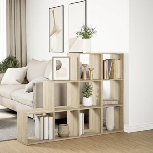 17 Stories Room Divider Bookcase Engineered Wood Sonoma Oak (3 Shelves) 103.5cm H x 137.5cm W x 29cm D 17 Stories Room Divider Bookcase Engineered Wood Sonoma Oak (3 Shelves) 103.5cm H x 137.5cm W x 29cm D