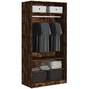 17 Stories Abdinasir Wardrobe Smoked Oak 200cm H X 100cm W X 50cm D 17 Stories Abdinasir Wardrobe Smoked Oak 200cm H X 100cm W X 50cm D