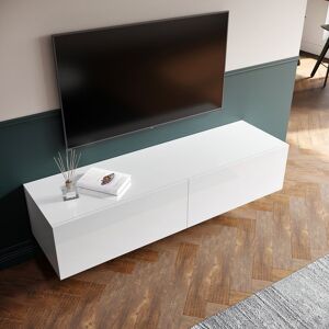 17 Stories 40x30cm, hangable and floor standing TV stand in high-gloss UV panel White 30cm H x 180cm W x 40cm D 17 Stories 40x30cm, hangable and floor standing TV stand in high-gloss UV panel White 30cm H x 180cm W x 40cm D