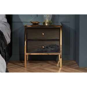 Etta Avenue Cindy 2 Drawer Bedside Table Gold/Black 50cm H X 40cm W X 40cm D Etta Avenue Cindy 2 Drawer Bedside Table Gold/Black 50cm H X 40cm W X 40cm D