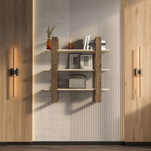 Ivy Bronx Demandrea Wallshelf Traverter Walnut 90cm H X 90cm W X 25.6cm D Ivy Bronx Demandrea Wallshelf Traverter Walnut 90cm H X 90cm W X 25.6cm D