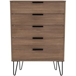 Corrigan Studio Fully Assembled Menifee 5 Drawer 76.5Cm W Chest of Drawers Walnut 107.5cm H X 76.5cm W X 41.5cm D Corrigan Studio Fully Assembled Menifee 5 Drawer 76.5Cm W Chest of Drawers Walnut 107.5cm H X 76.5cm W X 41.5cm D