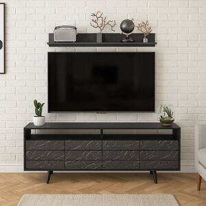 George Oliver Perlis TV Stand for TVs up to 75" Black 75" George Oliver Perlis TV Stand for TVs up to 75" Black 75"