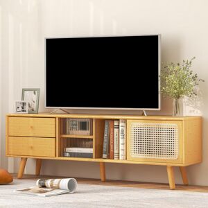17 Stories Amatruda TV Stand for TVs up to 65" Natural Wood 65" 17 Stories Amatruda TV Stand for TVs up to 65" Natural Wood 65"