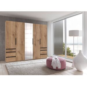 Ebern Designs Guardino 5 Door Wardrobe Plank Oak 236cm H x 250cm W x 58cm D Ebern Designs Guardino 5 Door Wardrobe Plank Oak 236cm H x 250cm W x 58cm D