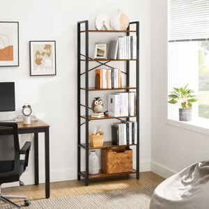 Rio Beufort Bookcase Rustic Brown/Black 186cm H X 66cm W X 30cm D Rio Beufort Bookcase Rustic Brown/Black 186cm H X 66cm W X 30cm D