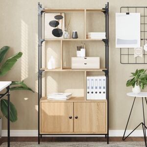 Borough Wharf Anntonette 154.5cm H x 76.5cm W Steel Etagere Bookcase Sonoma Oak Borough Wharf Anntonette 154.5cm H x 76.5cm W Steel Etagere Bookcase Sonoma Oak