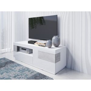 Ebern Designs Holst TV Stand for TVs up to 70" White Gloss / Colorado Beton 70" Ebern Designs Holst TV Stand for TVs up to 70" White Gloss / Colorado Beton 70"