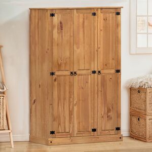 Brambly Cottage Bridewell 3 Door Wardrobe Antique Wax 175cm H X 118cm W X 50cm D Brambly Cottage Bridewell 3 Door Wardrobe Antique Wax 175cm H X 118cm W X 50cm D