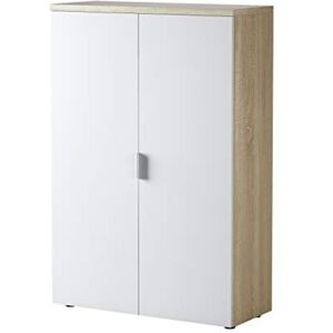 Ebern Designs Multipurpose Cabinet Plano Cabinet With 2 Doors, Shoe Cabinet With 3 Shelves, Modern Shoe Rack Brown;White 119cm H X 80cm W X 32.5cm D Ebern Designs Multipurpose Cabinet Plano Cabinet With 2 Doors, Shoe Cabinet With 3 Shelves, Modern Shoe Rack Brown;White 119cm H X 80cm W X 32.5cm D