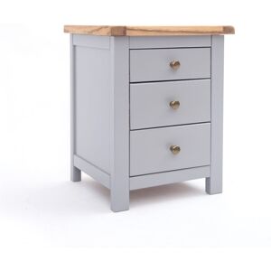 Three Posts Genesee 3 Drawer Bedside Table Grey/Gold 56cm H X 45cm W X 40cm D Three Posts Genesee 3 Drawer Bedside Table Grey/Gold 56cm H X 45cm W X 40cm D
