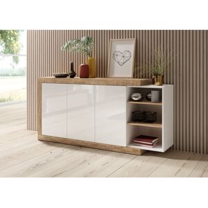 Ebern Designs Esmantas 180 Cm Wide Sideboard White/Samdal Oak 86cm H X 180cm W X 40cm D Ebern Designs Esmantas 180 Cm Wide Sideboard White/Samdal Oak 86cm H X 180cm W X 40cm D
