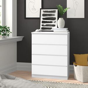 Zipcode Design Braunstein 4 Drawer Chest Of Drawers White 100cm H X 80cm W X 40cm D Zipcode Design Braunstein 4 Drawer Chest Of Drawers White 100cm H X 80cm W X 40cm D