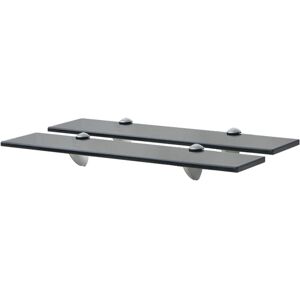 Latitude Run 2 Piece Floating Shelf Black 0.8cm H x 50cm W x 20cm D Latitude Run 2 Piece Floating Shelf Black 0.8cm H x 50cm W x 20cm D