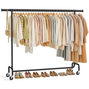 Rebrilliant Clothes Rack On Wheels, Heavy-Duty Clothes Rail, With Extendable Hanging Rail, 110 Kg Load Capacity, 45 X (160-200) X 162.9 Cm, Chrome-Plated Matte Black Rebrilliant Clothes Rack On Wheels, Heavy-Duty Clothes Rail, With Extendable Hanging Rail, 110 Kg Load Capacity, 45 X (160-200) X 162.9 Cm, Chrome-Plated Matte Black