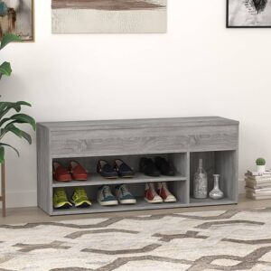 Ebern Designs Shoe Cabinet 60x35x70 cm Engineered Wood Grey Sonoma Ebern Designs Shoe Cabinet 60x35x70 cm Engineered Wood Grey Sonoma