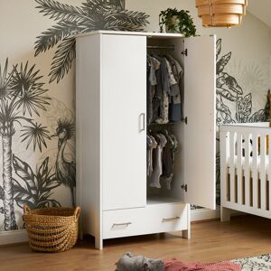 Obaby Nika Double Wardrobe White Wash 170cm H X 85cm W X 50cm D Obaby Nika Double Wardrobe White Wash 170cm H X 85cm W X 50cm D