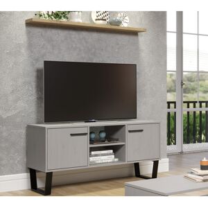 Ebern Designs Endor Wide Screen Pine Timber TV Stand for TVs up to 60" industrial design Grey 60" Ebern Designs Endor Wide Screen Pine Timber TV Stand for TVs up to 60" industrial design Grey 60"