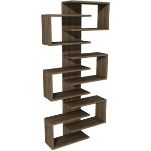 Ebern Designs Bookcase With Geometric Shelves Rozalin Walnut 161.3cm H X 75cm W X 19.5cm D Ebern Designs Bookcase With Geometric Shelves Rozalin Walnut 161.3cm H X 75cm W X 19.5cm D