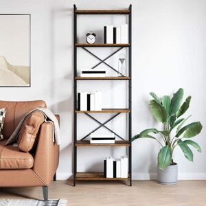 Borough Wharf Bookcase Black Oak 80 X 30 X 153 Cm Engineered Wood Brown (5 Shelves) 188cm H x 60cm W x 30cm D Borough Wharf Bookcase Black Oak 80 X 30 X 153 Cm Engineered Wood Brown (5 Shelves) 188cm H x 60cm W x 30cm D