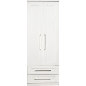 Rosalind Wheeler Fully Assembled Wyandotte York 2 Door Wardrobe White Painted Wood 197cm H X 74cm W X 53cm D Rosalind Wheeler Fully Assembled Wyandotte York 2 Door Wardrobe White Painted Wood 197cm H X 74cm W X 53cm D