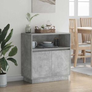 Metro Sideboard With LED 71 X 34.5 X 75 Cm Engineered Wood Concrete Grey 75cm H X 71cm W X 34.5cm D Metro Sideboard With LED 71 X 34.5 X 75 Cm Engineered Wood Concrete Grey 75cm H X 71cm W X 34.5cm D