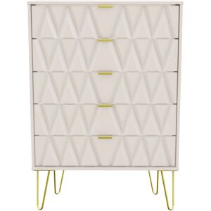 Fairmont Park Fully Assembled Pawhuska 5 Drawer 76.5Cm W Chest of Drawers Cream 107.5cm H X 76.5cm W X 41.5cm D Fairmont Park Fully Assembled Pawhuska 5 Drawer 76.5Cm W Chest of Drawers Cream 107.5cm H X 76.5cm W X 41.5cm D
