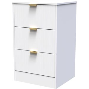 Brayden Studio Atsumi 3 Drawer Bedside Cabinet With Gold Handles (Ready Assembled) White Matt 73cm H X 45cm W X 40cm D Brayden Studio Atsumi 3 Drawer Bedside Cabinet With Gold Handles (Ready Assembled) White Matt 73cm H X 45cm W X 40cm D