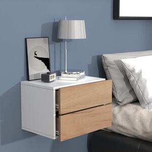 Latitude Run Usal L 45 Wall Drawer White/Oak wood 30cm H x 45cm W x 32cm D Latitude Run Usal L 45 Wall Drawer White/Oak wood 30cm H x 45cm W x 32cm D