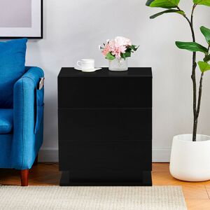Metro Ashaiya Manufactured Wood Bedside Table Black 60cm H X 50cm W X 35cm D Metro Ashaiya Manufactured Wood Bedside Table Black 60cm H X 50cm W X 35cm D