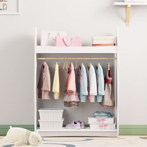 Harriet Bee Kids Wardrobe Closet With Mirror, Cloud Shaped Dress Up Storage, Open Hanging Costume Organizer For Child Room, Playroom,nurseries White 106.5cm H X 81cm W X 28cm D Harriet Bee Kids Wardrobe Closet With Mirror, Cloud Shaped Dress Up Storage, Open Hanging Costume Organizer For Child Room, Playroom,nurseries White 106.5cm H X 81cm W X 28cm D