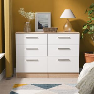 17 Stories Fully Assembled Chesler 6 Drawer Chest Bardolino/White Gloss 79.5cm H X 112cm W X 41.5cm D 17 Stories Fully Assembled Chesler 6 Drawer Chest Bardolino/White Gloss 79.5cm H X 112cm W X 41.5cm D