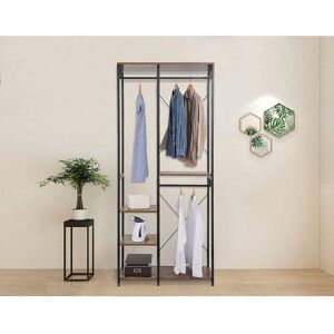 Borough Wharf Mahurin 90Cm Clothes Racks Black/Vintage Wood 90cm L Borough Wharf Mahurin 90Cm Clothes Racks Black/Vintage Wood 90cm L